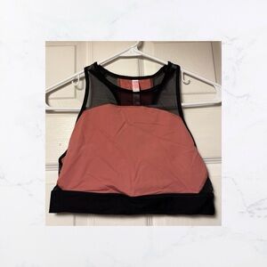 VS PINK Women's Pink and Black Mesh Sports Bra